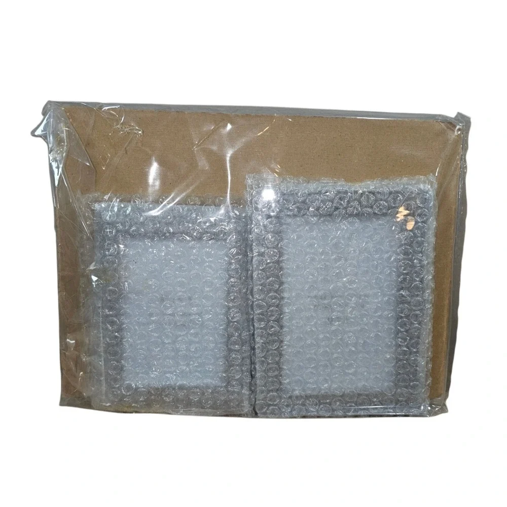 Carr 5 Piece Pewter Metal Photo Frame Set Silver New Distressed Box